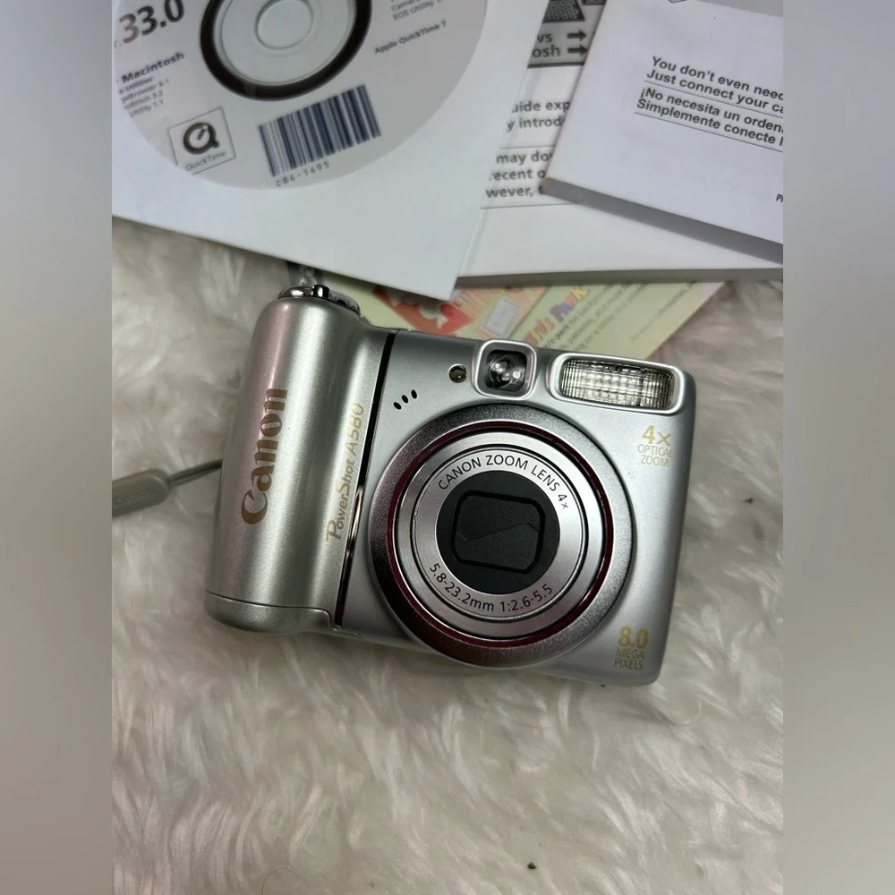 CANON POWER SHOT A580 / BOX DISK AND ALL PAPERWORK